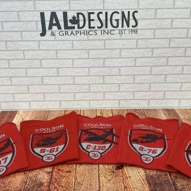 Red T-Shirt with a Coulson Group S-61 Airplane Logo